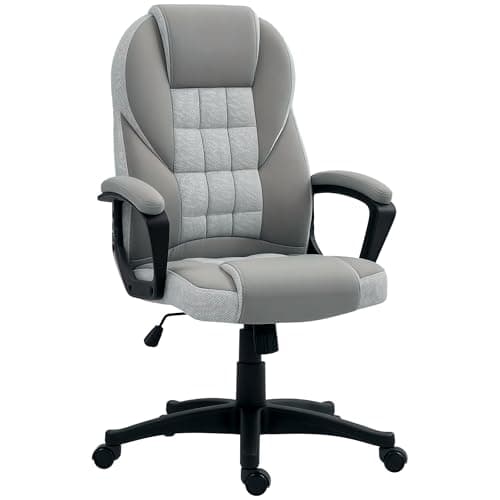 Image of HOMCOM Executive Office Chair, PU Leather High Back Desk Chair, Swivel Computer Chair with Adjustable Height and Tilt Function, Grey