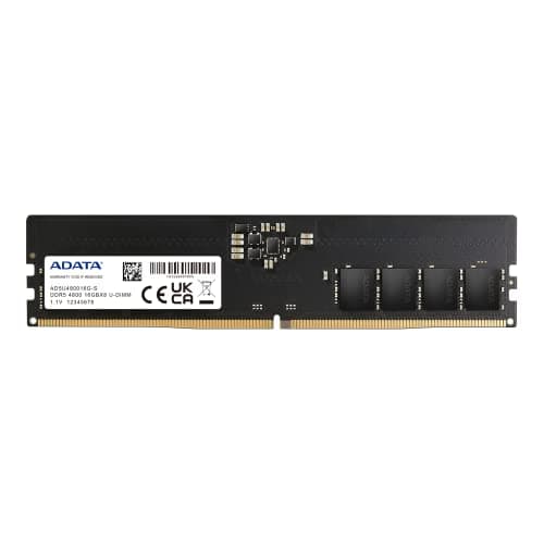 Image of ADATA Premier, 16GB, DDR5, 4800MHz (PC5-38400), CL40, 1.1V, ECC, DIMM Memory,Black,AD5U480016G-S