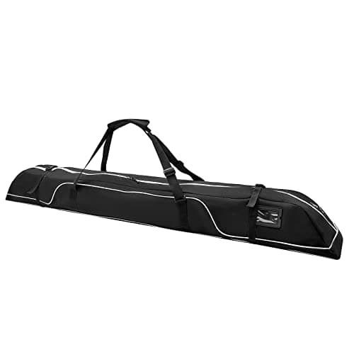 Image of MOPHOEXII Ski Bag, Single Ski Bag for Travel 600D Polyester Water-Resistant with Adjustable Shoulder Strap for Snow Gear, Poles and Accessories (Black, 74¾" / 190 cm)