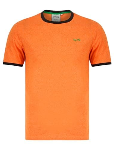 Image of Tokyo Laundry Men's 'Trevor' Grindle Cotton Blend Crew Neck Ringer T-Shirt Orange