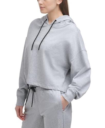 Image of DKNY Sport Women's Rhinestone Logo Cotton Hoodie, Black, S