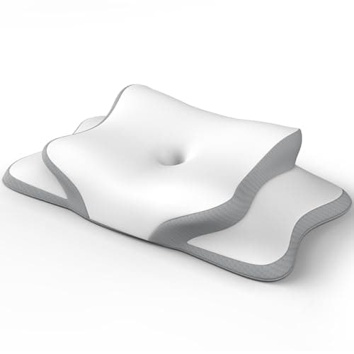 Image of Memory Foam Pillow, Supportive Neck pillow, Comfortable Pillow, Ergonomic Side/Back/Stomach sleeper Cooling Pillow with Removable Cover (Grey)