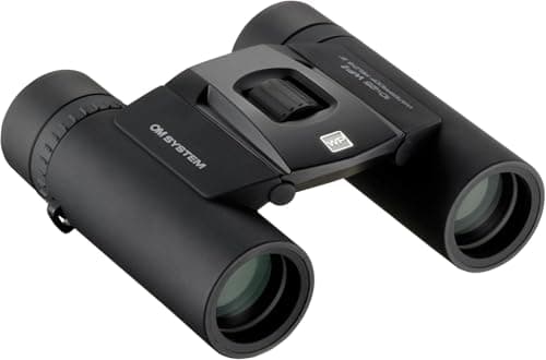 Image of OM SYSTEM Binoculars 10x25 WP II Black, Waterproof, 15 Year Guarantee, 10x Magnification, Dioptre Correction, BaK-4 Prisms incl. Carry Case & Strap