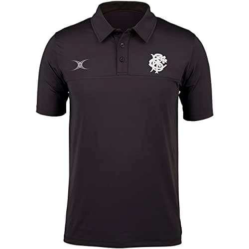 Image of Gilbert Mens Barbarians 2019 Pro Rugby Polo T-Shirt Top Black