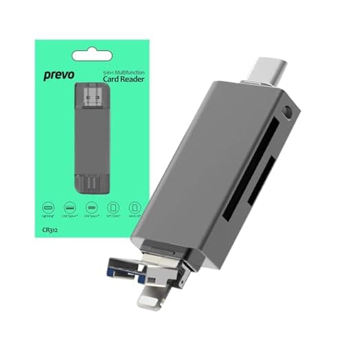 Image of Prevo CR312 USB Type-C and Lightning Mobile Smartphone Memory Card Reader