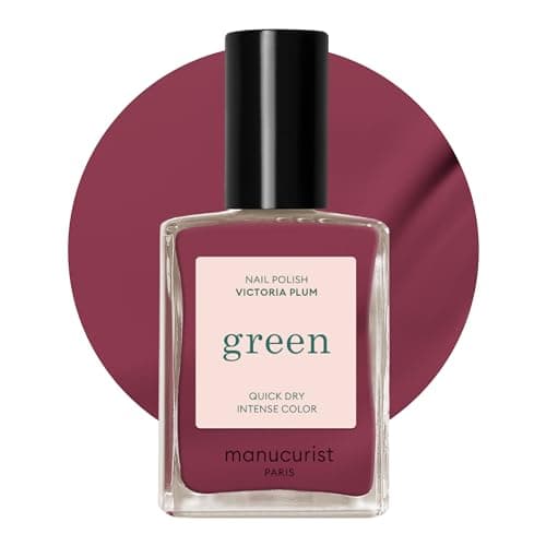 Image of Manucurist Green™ Victoria Plum - Pink Nail Polish Quick Dry - Natural Classic Nail Varnish 9-Free - Vegan and Plant-Based - Manicure & Nails Care - 15 ml