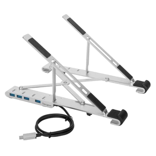 Image of Targus USB-C Portable Stand with Integrated 4 x Powered USB-A Ports - Silver (AMU100205GL)
