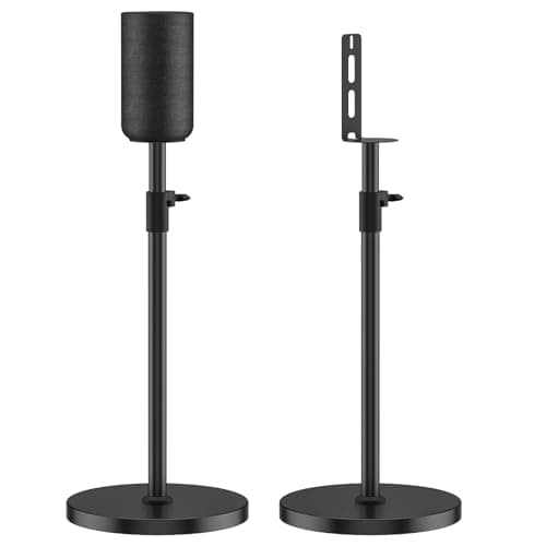 Image of Height Adjustable Floor Speaker Stands Pair for Sony SA-RS5 Speaker Stands - Heavy-Duty Surround Sound Speaker Stand for Sony SA-RS5 Wireless Rear Speaker Stands with Cable Management (Stand Only)