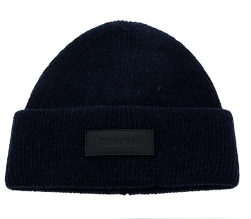 Image of Calvin Klein Badge Docker Beanie CK Navy, Ck Navy, One Size