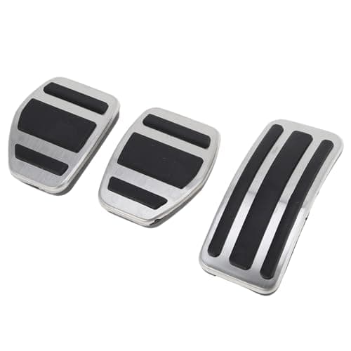 Image of A ABSOPRO 1 Set Manual Footrest Pedals Cover Footrest Pedal Pads Foot Rest Dead Pedal Pad Cover for Peugeot 208 2013-2018 Stainless Steel Silver Tone