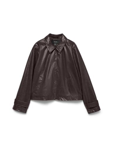 Image of VERO Moda Vmdash Women's Short Coated Jacket Vmdash Short Coated Jacket (Pack of 1), Chocolate Cake, M