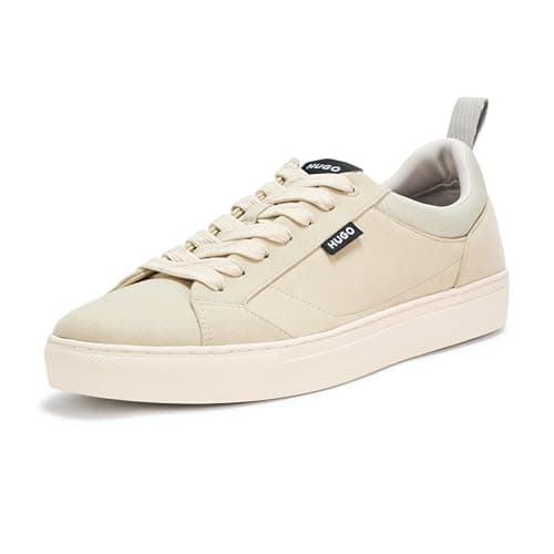 Image of Hugo Men's Morrie Low Profile Friendly Leather Sneakers, Tan Dunes, 8 UK
