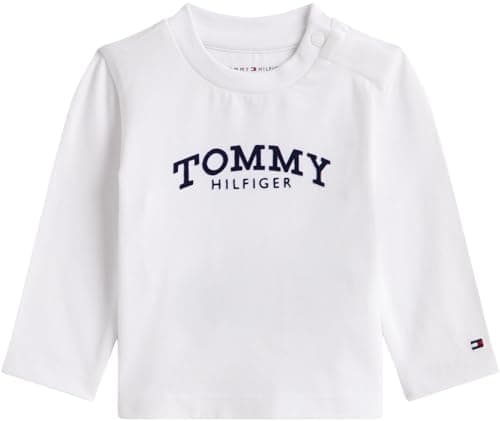 Image of Tommy Hilfiger Newborn MONOTYPE Logo TEE L/S KN0KN02147 White (White) 12 Month
