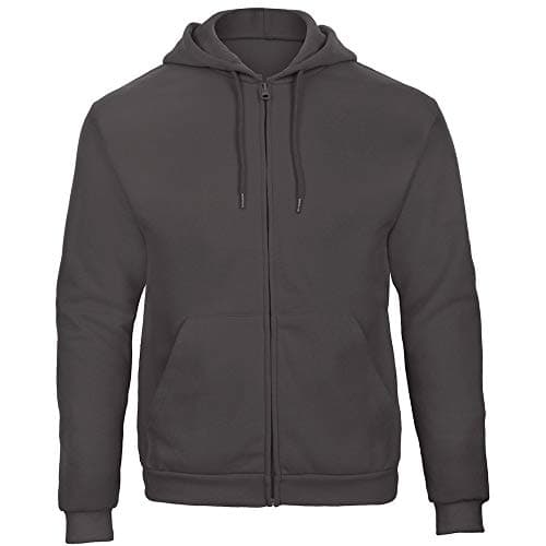 Image of B and C B&C ID205 50/50 Full Zip Hooded Sweat Colour=Anthracite Size=XS