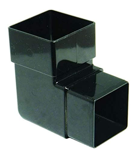 Image of FLOPLAST 65mm Square Downpipe 92.5 Degree Offset Bend - Black - Pack of 2