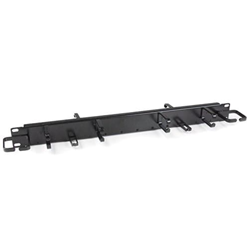 Image of StarTech.com 1U 19" Horizontal Server Rack Cable Management Panel - Network & Data Wire Organizer with Finger Ducts & Vertical/ Horizontal D-Ring Hooks (CMPNL1UC)