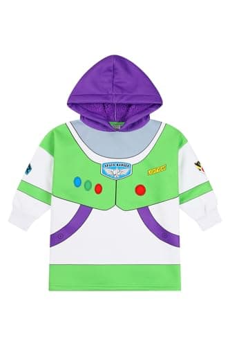 Image of Disney Boys Toy Story Buzz Lightyear Fully Lined Luxury Fleece Hoodie, Kids Character Fleece Blanket Hoody (3-4 Years) Multicolor