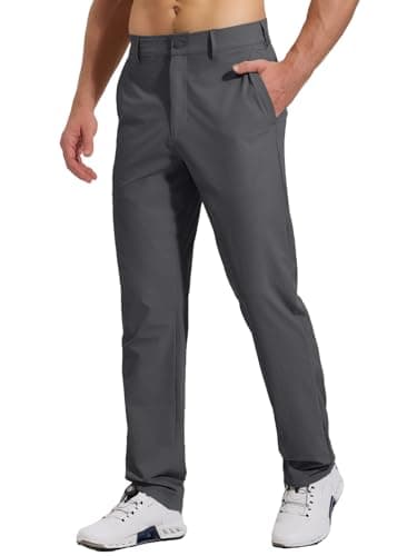 Image of Gaiatiger Golf Trousers for Men Lightweight Chinos Pants Stretch Quick Dry Breathable Casual Pants Golfing with Pockets（C3049 Dark Gray 32）