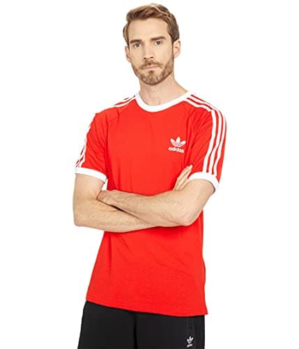 Image of adidas Originals Men's 3-Stripes T-Shirt, Red, Medium