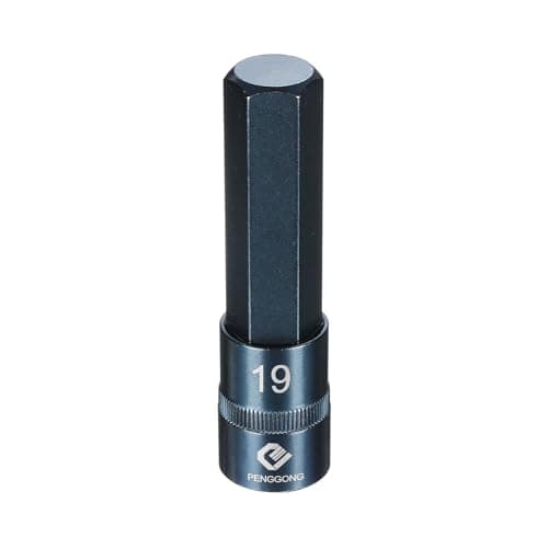 Image of sourcing map 1/2" Drive Impact Hex Bit Socket H19 (19mm) Metric 4" Length S2 Steel 6-Point Sockets for Power Drill Drivers Adapter, Blue