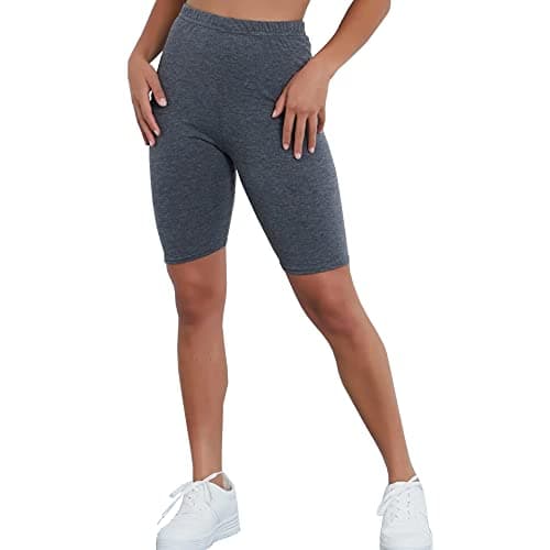 Image of Missloved Ladies Womens Cycling Dancing Gym 1/2 Leggings Active Casual Shorts (Charcoal Grey, 8)