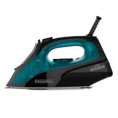 Image of BLACK+DECKER BXIR2403E - Steam iron 2400W, Steam jet 150 g/min, Steaming adjustable from 0 to 45 g/min, Ceramic soleplate, Dual anti-limescale system, Self-cleaning