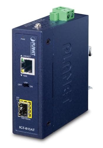 Image of PLANET IGT-815AT network media converter 1000 Mbit/s Multi-mode, Single-mode Blue