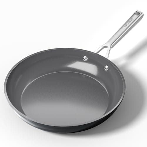 Image of naturepan DiamondTitan 28cm Ceramic Frying Pan Non-Stick PFAS-Free PFOA-Free PTFE-Free Induction Hob Pan Oven Safe up to 260°C Dishwasher Safe Cool-Touch Handle Grey