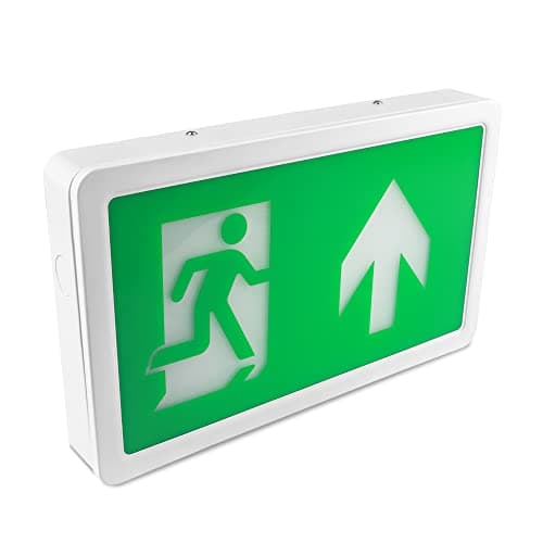 Image of Bright Source 4w LED Maintained or Non Maintained Emergency Exit Box Sign with Up Arrow Only, 3 Hour Emergency Mode with Recharging Battery, for Corridors, Offices, Shops & Warehouses