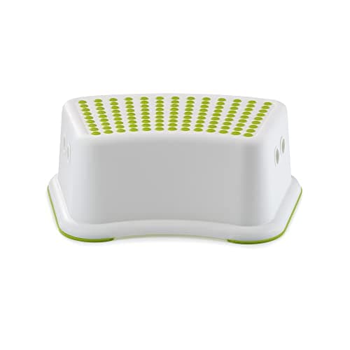 Image of Straame Sturdy Step Stool for Bathroom, Practical Non-Slip Toilet Step in White and Green for Kids, Multiuse Booster Step, Toddler Potty Training (Green, 1)