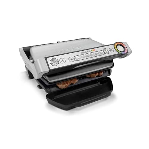 Image of Tefal Optigrill Plus, 6 Cooking Programs, Measure Cook Technology, Temperature Intelligence, Removable Non-Stick Plates, Dishwasher Safe, GC713D40 - Stainless Steel