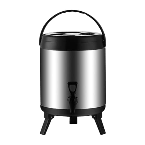 Image of Catering Urn, 6L/8L/10L Hot Water Dispenser With Faucet, Stainless Steel Insulated Bucket Milk Tea Barrel For Hot Water And Beverage, 6L