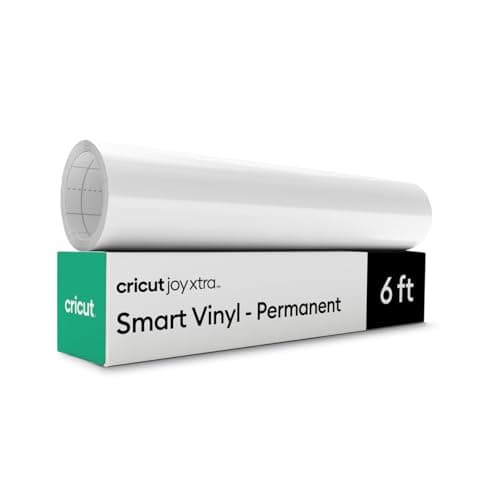 Image of Cricut Joy Xtra Smart Permanent Adhesive Vinyl | 24.1 cm × 1.8 m | White | Self-Adhesive Vinyl Sheet | Ideal for Customising Mugs, Bottles, Labels, Signs & DIY Crafts