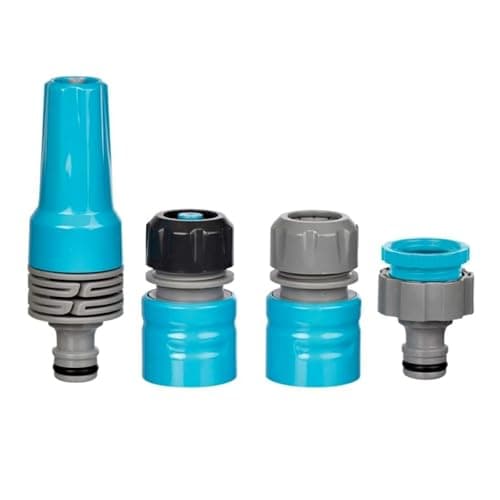 Image of Flopro 70300561 Garden Hose Connectors Starter Set, Blue, 9.5 x 3 x 10.5 cm
