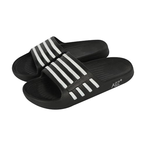 Image of A2Z Mens Womens Boys Girls EVA Sliders Soft Lightweight Pool Slides Non Slip - Slider 1306 Black 13 UK CH