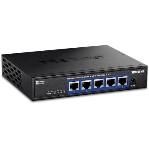 Image of TRENDnet 5-Port 10G Switch, 5 x 10G RJ-45 Ports, 100Gbps Switching Capacity, Supports 2.5G and 5G-BASE-T Connections, Lifetime Protection, Black, TEG-S750