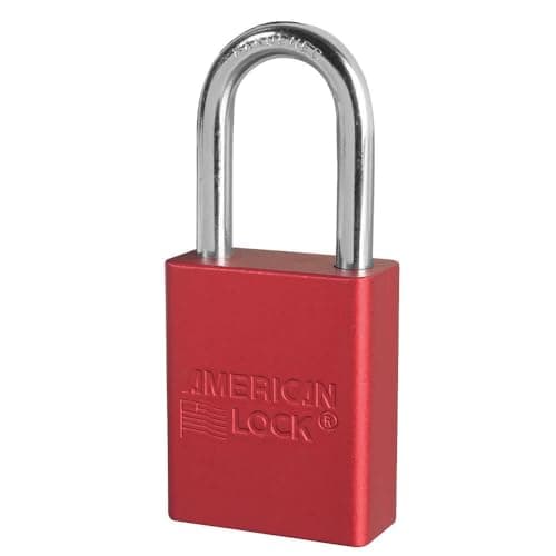 Image of Master Lock A1106RED Aluminum Red Safety Padlock with 1/4" x 1-1/2" Shackle (Pack of 1)