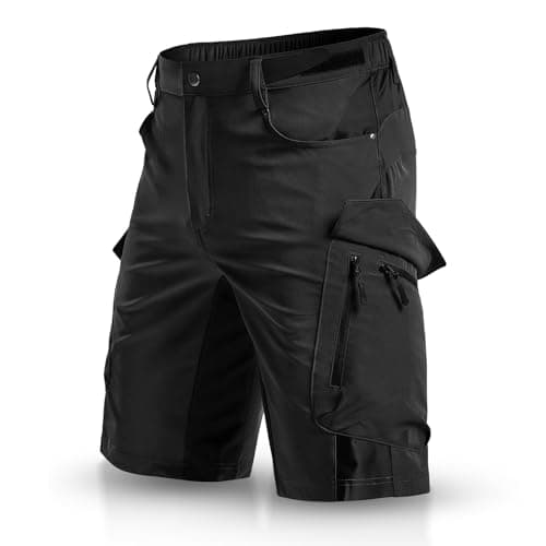 Image of Wespornow Mountain-Bike-MTB-Shorts for Men Loose-Fit-Baggy-Cycling-Bicycle-Bike-Shorts (Black, XXL)