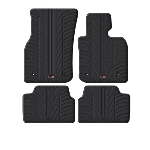 Image of TRAVALL Rubber Car Mats (set of 4) compatible with Mini 5 Door Hatchback (2013-Current) Heavy Duty Floor Mats Moulded Premium Mats Easy Clean Black with Clips - Anti Slip All-Weather Protection