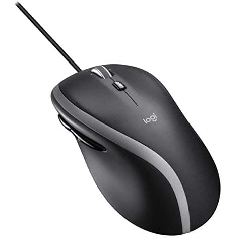 Image of Logitech M500 Wired USB Mouse, High Precision 1000 DPI Laser Tracking, 7 Buttons, PC / Mac / Laptop - Black, Grey, 910-005784