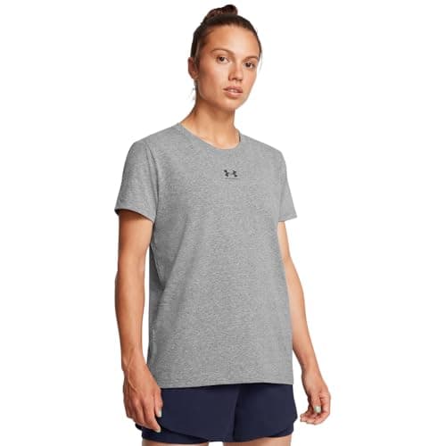 Image of Under Armour Women's Rival Core Short Sleeve, Women's Gym Shirt with Crew Neck Collar, Comfortable and Breathable Women's Gym Wear