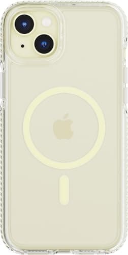 Image of Tech21 Evo Crystal Case for iPhone 15 Plus - Compatible with MagSafe - Impact Protection Phone Case with 15x Military Standard Rating - Yellow