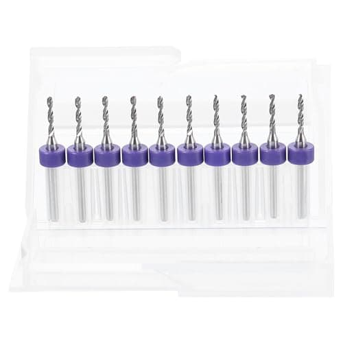 Image of sourcing map 10pcs PCB Drill Bit Set 1/8" Shank 1.7mm Tungsten Carbide Micro Twist Drill Bits Tools for Print Circuit Board Jewelry Plastic Wood Soft Metal