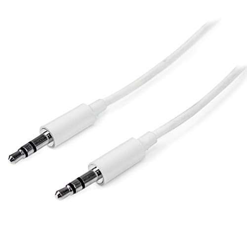Image of StarTech.com 2m White Slim 3.5mm Stereo Audio Cable - 3.5mm Audio Aux Stereo - Male to Male Headphone Cable - 2x 3.5mm Mini Jack (M) White (MU2MMMSWH)