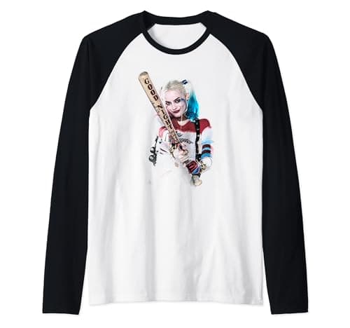Image of Suicide Squad Harley Quinn Bat at You Raglan Baseball Tee