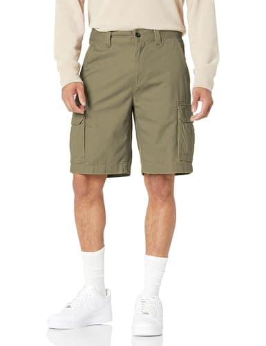 Image of Amazon Essentials Men's Classic Fit 10"(25cm) Cargo Work Shorts with Pockets(Available in Big & Tall), Khaki Brown, 36W