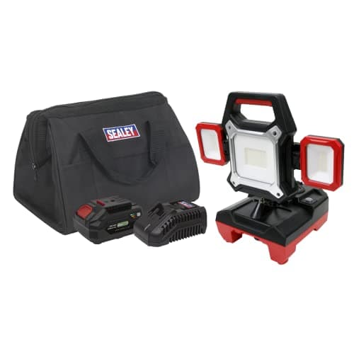 Image of Sealey 20V 4Ah SV20 Series 2-in-1 Cordless/Corded 45W SMD LED Worklight Kit - CP20VWLKIT1