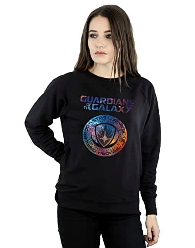 Image of Marvel Women's Guardians Of The Galaxy Stars Fill Logo Sweatshirt Black Medium