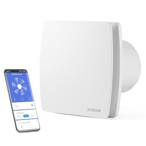 Image of SCHEEAIR 230V Nova100 100mm App Control Smart WiFi Bathroom Fan with Humidity Sensor for Wall Mount, Ceiling Mount, Extractor Fan for Bathroom, Shower, Toilet