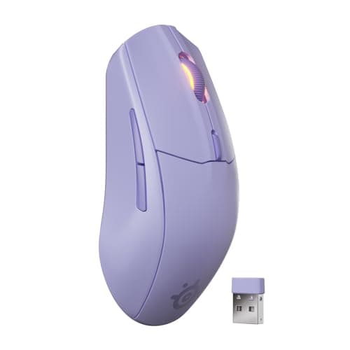 Image of SteelSeries Rival 3 Wireless Gen 2 Gaming Mouse - 2.4GHz and Bluetooth - 18000 DPI TrueMove Air Optical Sensor - 60 Million Click Durability - Light-Weight - 100% PTFE Feet - Lavender